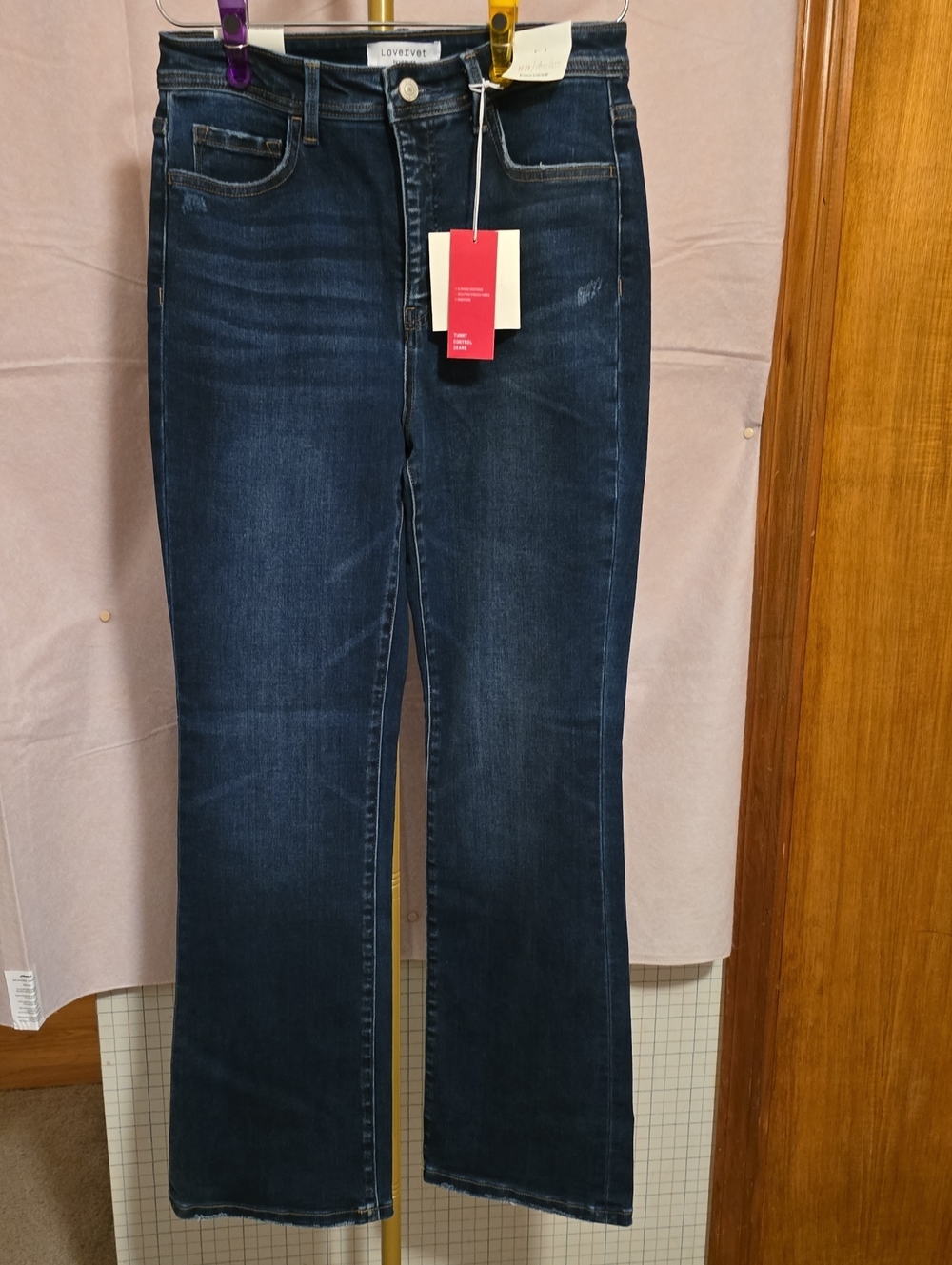 Lovervet Tummy Control Dark Blue Boot Cut Flare Jeans - Stretch Denim